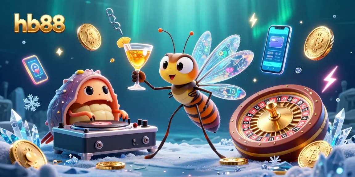 Experience exciting hb88 gaming with a lively casino scene showcasing unique characters and dynamic elements.