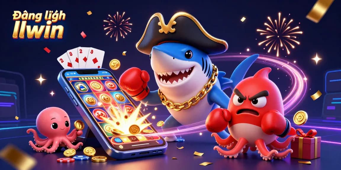 Experience the thrill of gaming with Đăng nhập llwin in this vibrant 3D casino scene.