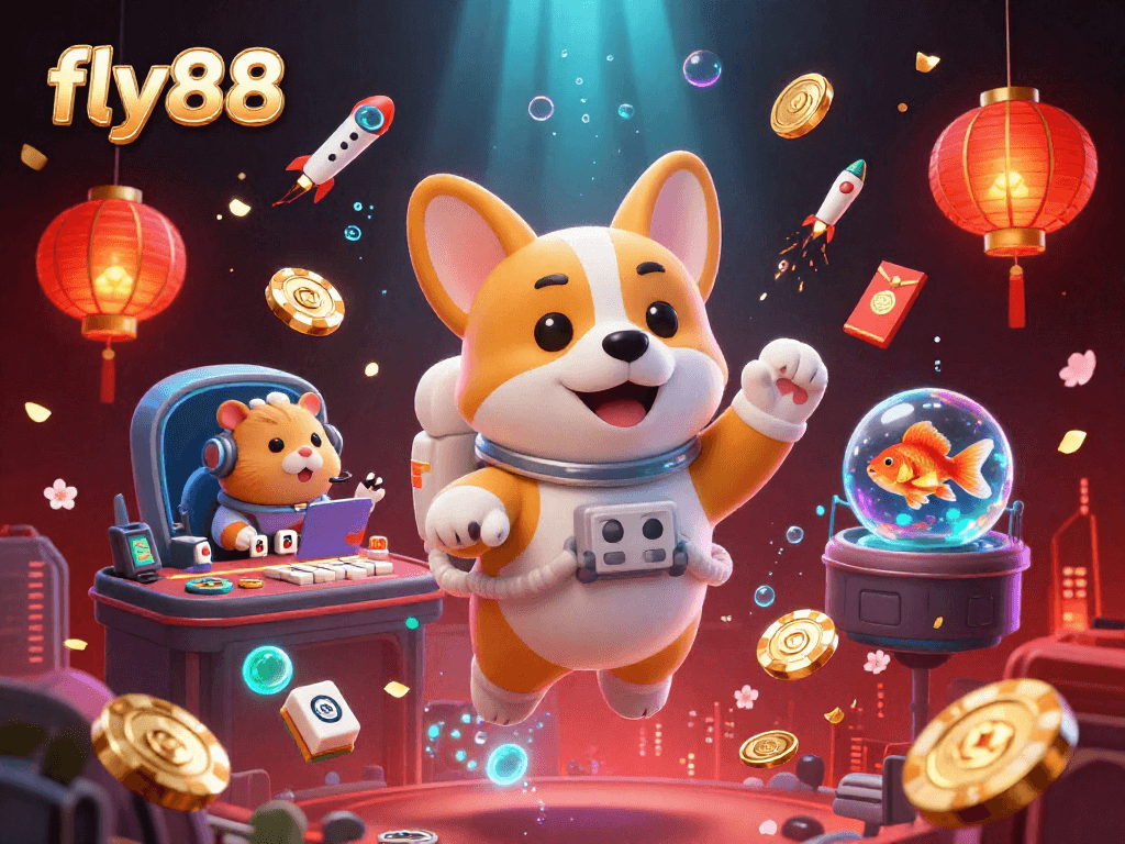 Experience winning moments at fly88's exhilarating space casino with vibrant gaming elements.