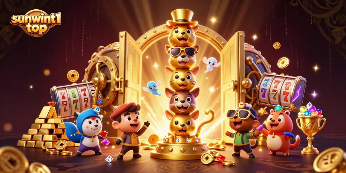 Experience the thrill of Sunwint1 top with vibrant casino elements erupting from a golden totem!