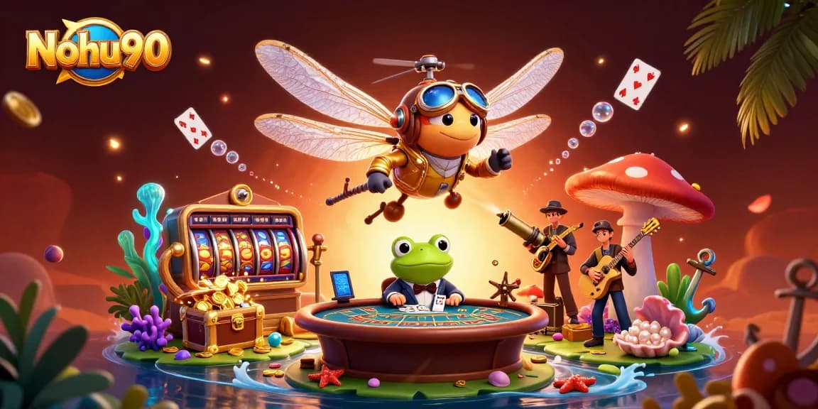 Nohu90 offers thrilling jackpot and slot action in a vibrant underwater casino scene.