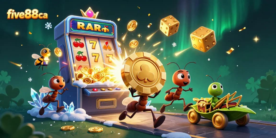 Engage in exciting gameplay at five88ca with a heist-themed scene featuring playful characters and vibrant gaming elements.
