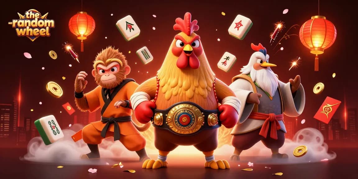 Engage with the-random-wheel in a vibrant 3D illustration showcasing festive gaming elements and dynamic action.