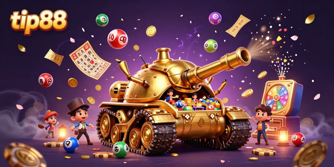 Bet on tip88 with this vibrant casino illustration featuring dynamic games and rich details.