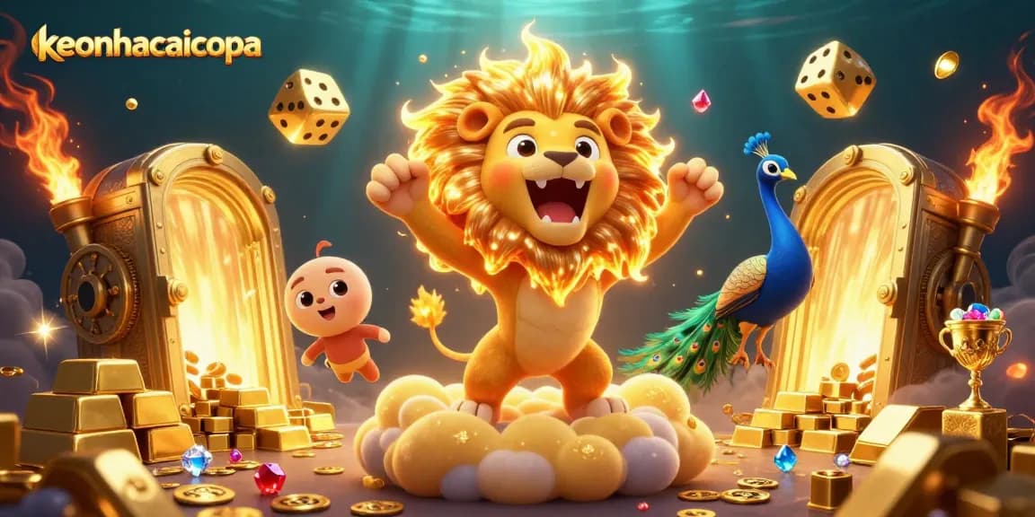 Engage with keonhacaicopa's thrilling gambling world featuring dazzling casino elements and vibrant characters.