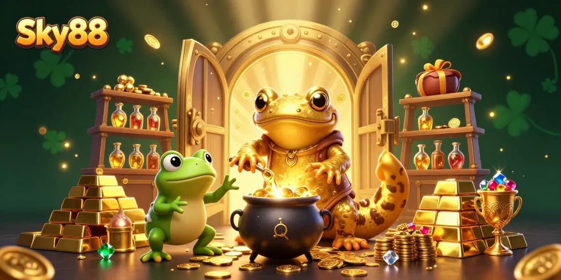 Experience the excitement of Sky88 as the golden salamander alchemist transforms base metals into treasure.