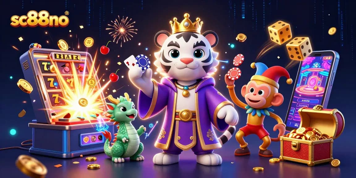 Experience exciting gaming adventures with sc88no featuring vibrant characters and jackpot scene.