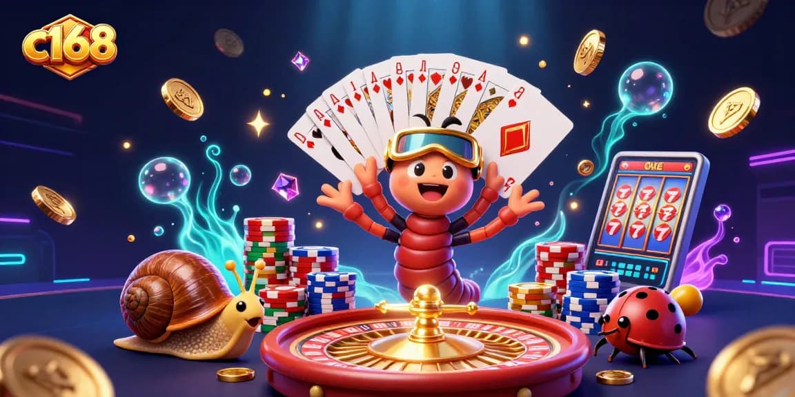 Engage in thrilling gameplay at c168 with vibrant casino elements and animated characters in action.