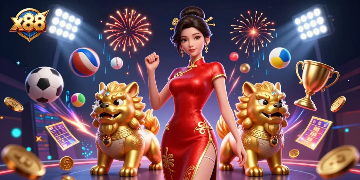 Win with x88: Experience vibrant casino action featuring thrilling sports and elegant characters.