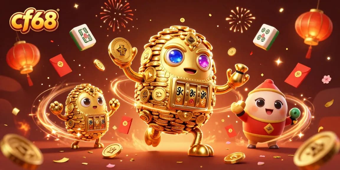 Experience the thrill of cf68 with a vibrant 3D illustration showcasing casino excitement.