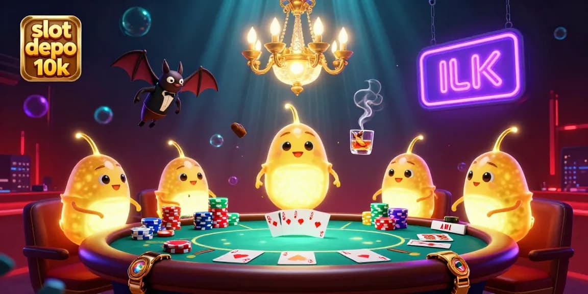 Engage in thrilling gameplay with slot depo 10k as glowworms light up a vibrant casino scene.