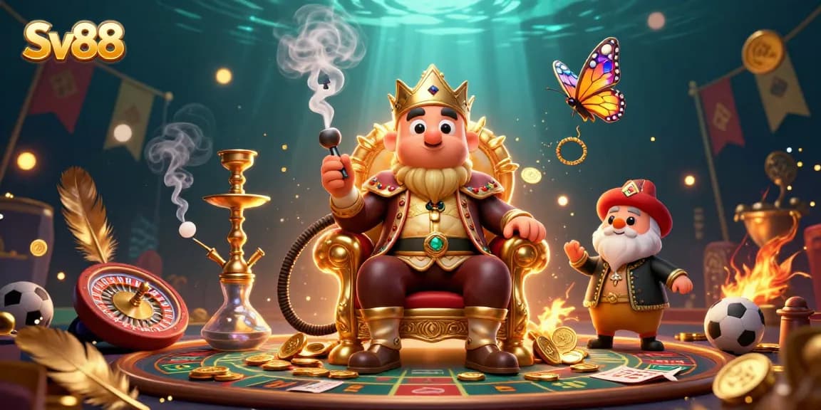 Sv88 shows a unique scene of a caterpillar hookah-master and sports betting elements
