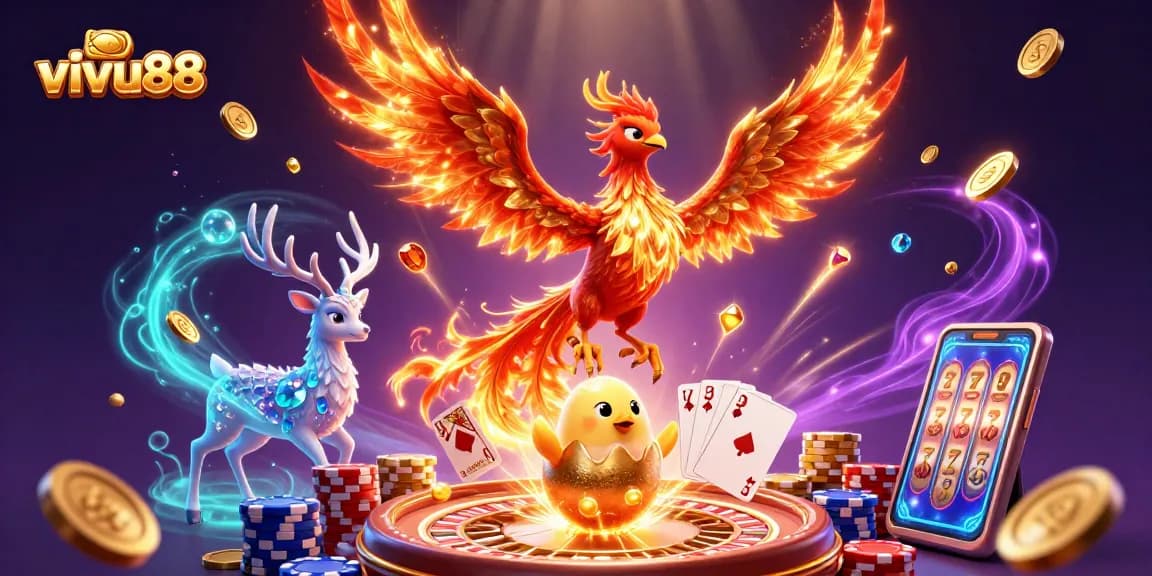 Experience the excitement of vivu88 with cascading coins and vibrant gaming elements in a lively 3D scene.