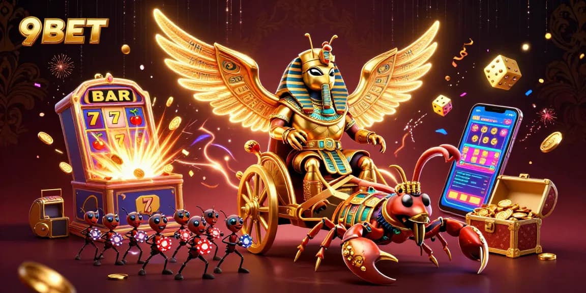 Experience thrilling wins at 9BET with captivating golden scarab and jackpot slots!