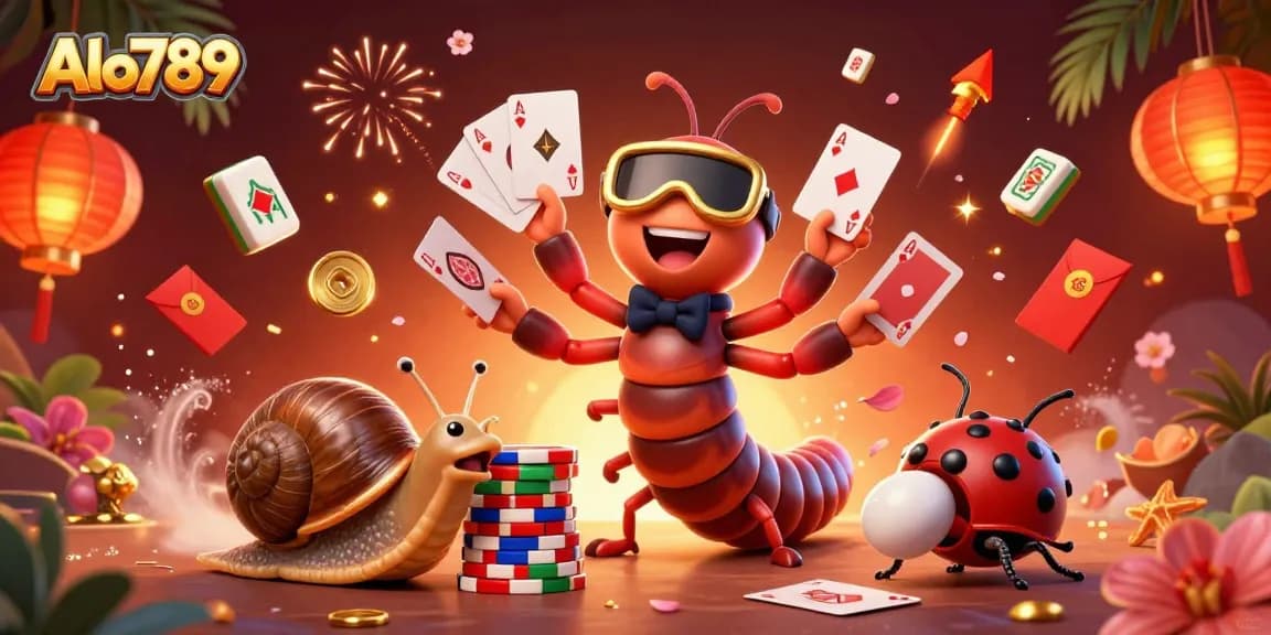 Alo789 offers thrilling cockfighting action, featuring an animated dealer and vibrant game elements that engage players.