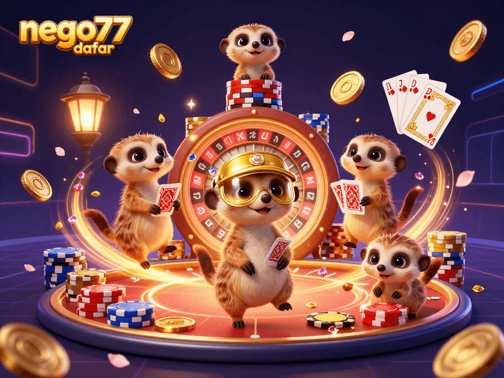 Celebrate wins with nego77 daftar at a lively casino of meerkats in 3D fun!