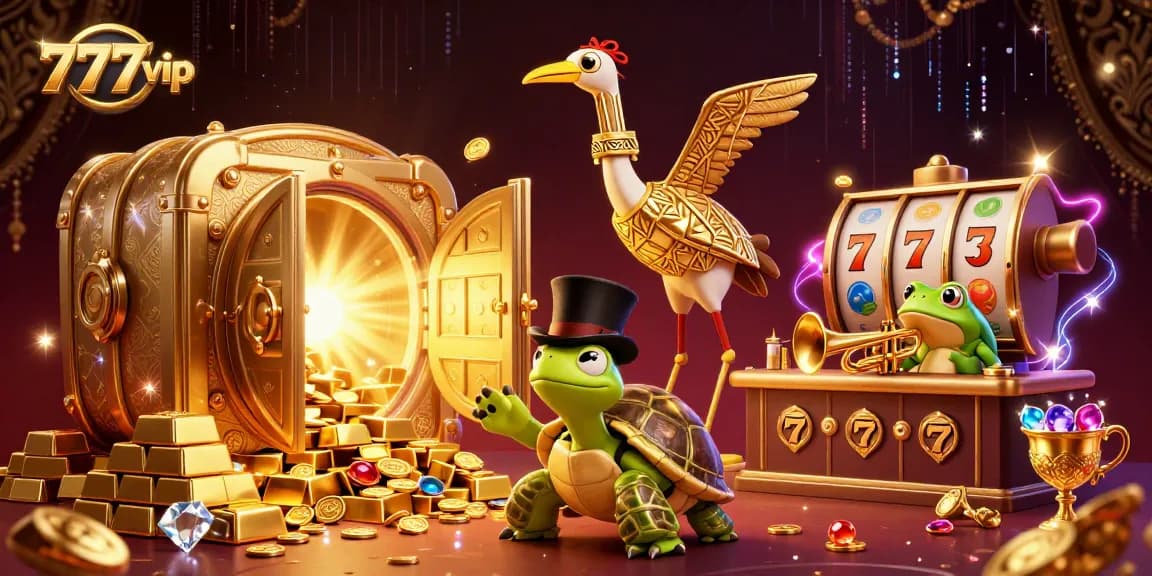 Win big with 777vip in a dazzling casino scene featuring vibrant games and unique characters.