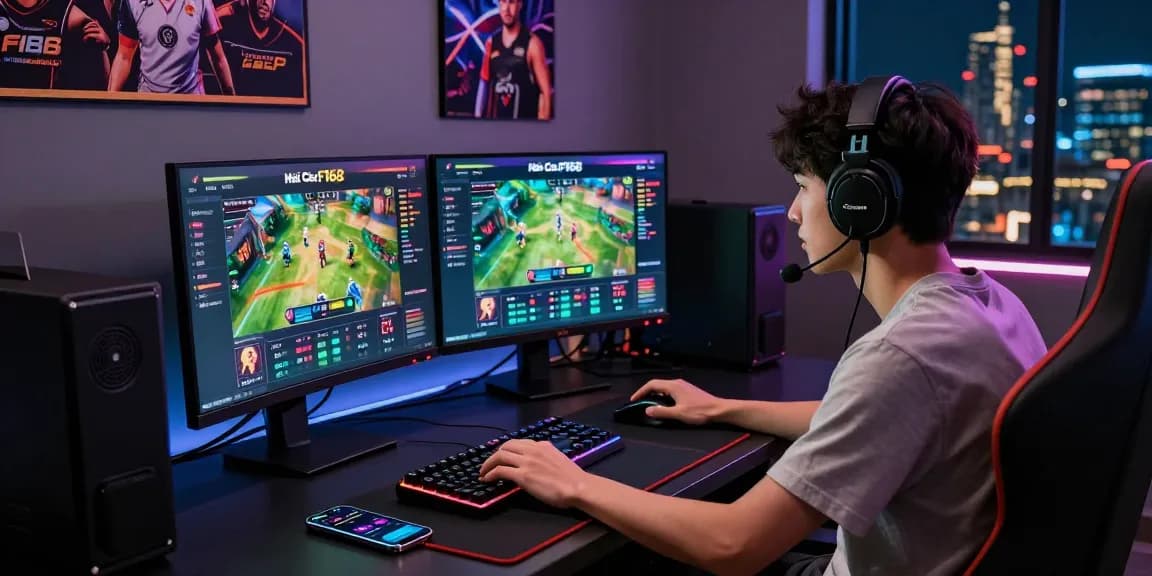 Player enjoying the thrill of live sports betting on Nhà Cái F168's engaging platform.