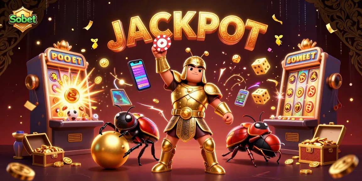 Sbobet offers exciting sports betting action with a dynamic 3D illustration showcasing vibrant characters and games.