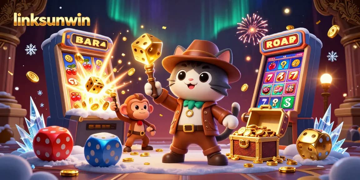Engage with linksunwin's thrilling golden artifact casino discovery illustration.