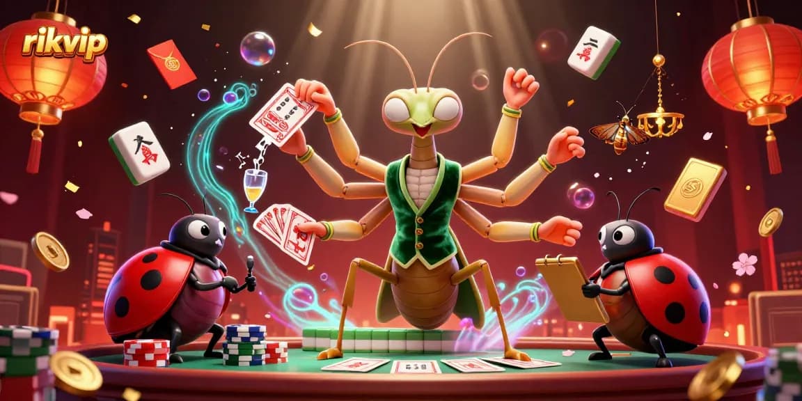 Experience thrilling gameplay at rikvip with colorful cards and festive casino elements.