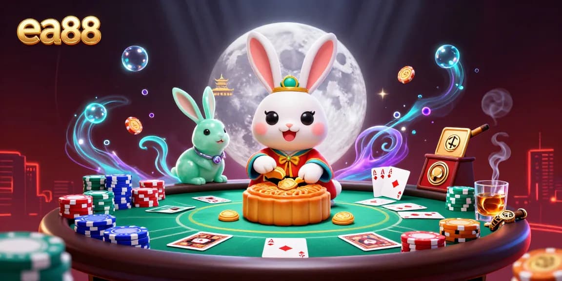 Engage with the exciting world of ea88 as the moon rabbit discovers hidden poker treasures.