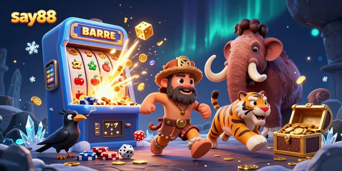 Experience thrilling gameplay at say88 in a vibrant 3D casino illustration packed with rich details.