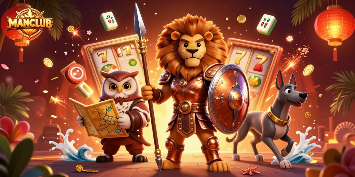Experience thrilling gameplay at MANCLUB with dynamic slot reels and vibrant casino symbols