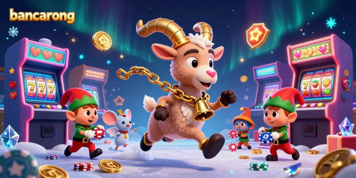 Baccarat excitement at bancarong with a festive Krampus, a tiny angel mouse, and mischievous gremlins in a thrilling casino.