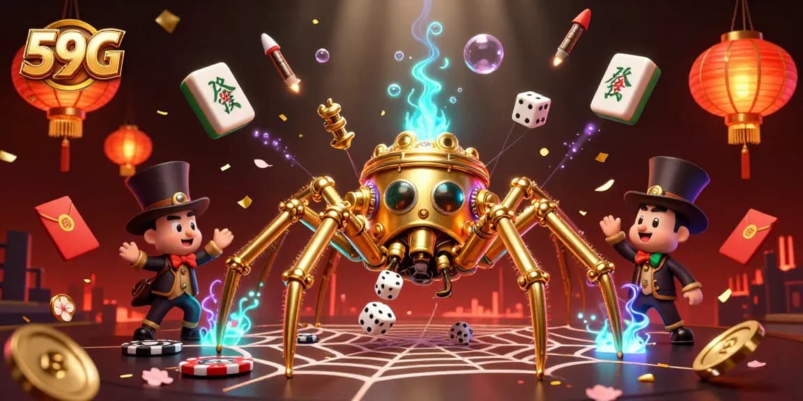 Experience the thrill of gambling with 59G's engaging casino scene featuring steampunk elements.
