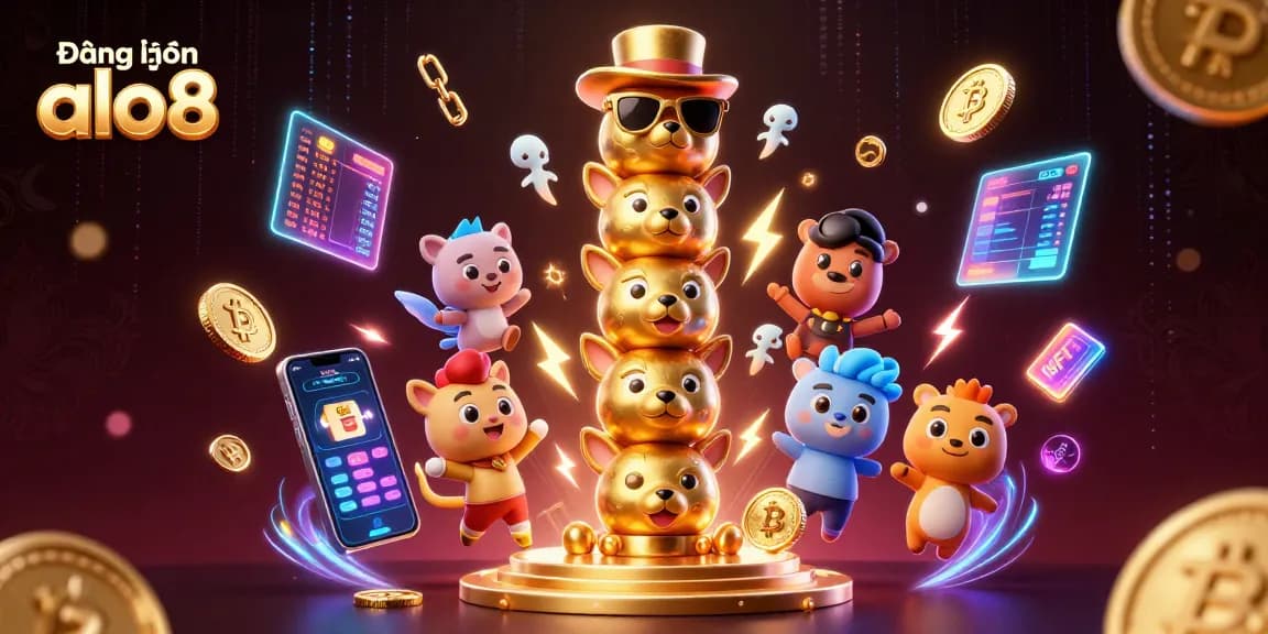 Engage in Đăng nhập alo8 with a vibrant 3D casino scene featuring dynamic elements and characters.