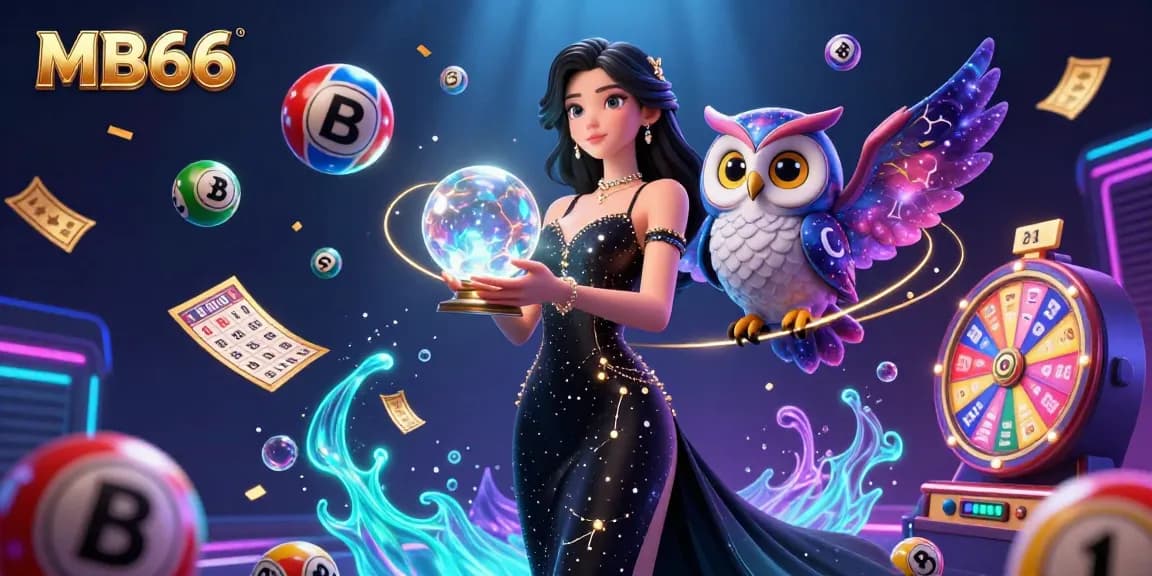 Engage with thrilling gaming action featuring MB66’s vibrant 3D illustration of casino elements and mystical characters.