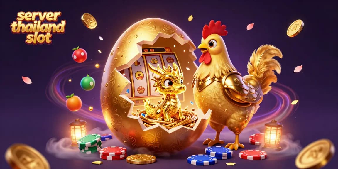 Play thrilling games with the server thailand slot as a golden dragon emerges from a jackpot egg.