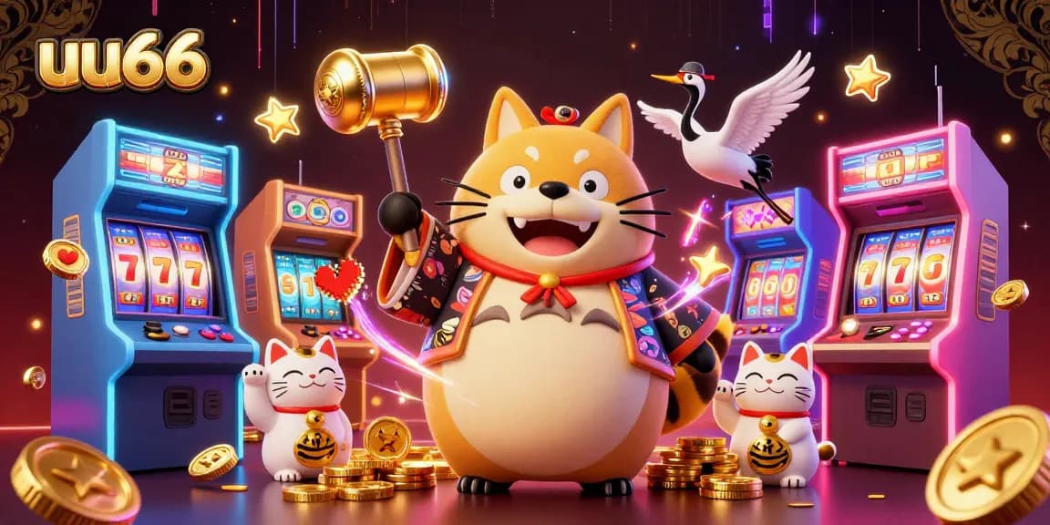 Engage with uu666's vibrant 3D casino world, featuring cheerful characters and exciting game elements.