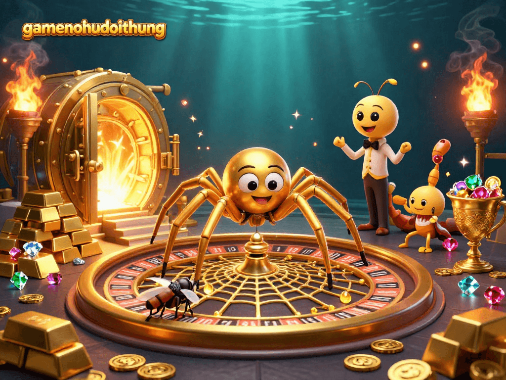 Experience the thrill with gamenohudoithuong's vibrant jackpot game scene featuring dynamic characters.