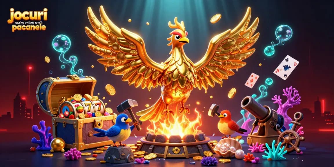 Joacă jocuri casino online gratis păcănele în acest ilustrativ 3D vibrant, plin de aur și aventură.