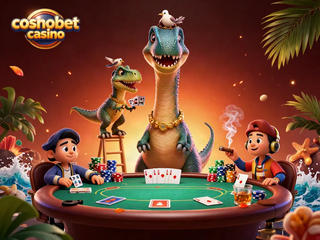 Experience the thrill with cosmobet casino's vibrant 3D illustration featuring exciting card gameplay.