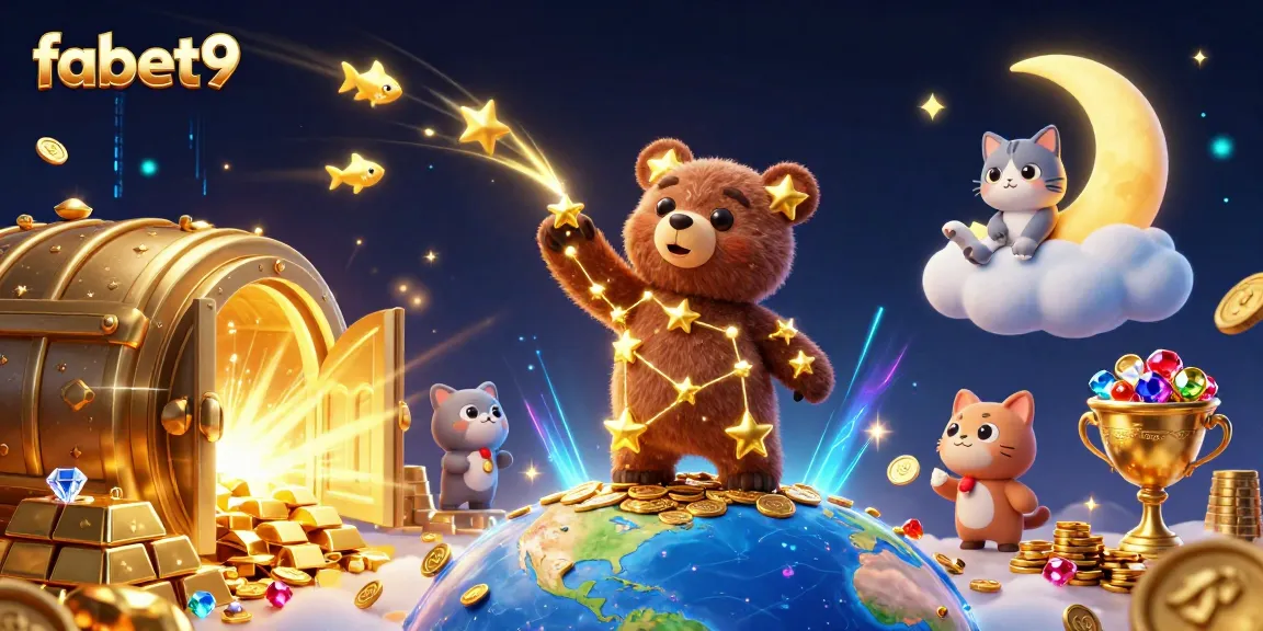 Experience the magic at fabet9 with a constellation bear and casino treasures!