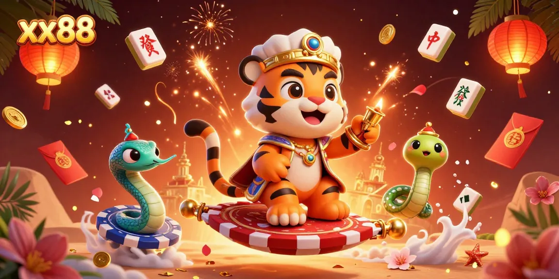 Experience thrilling gaming action at xx88 with vibrant digital casino elements and characters.