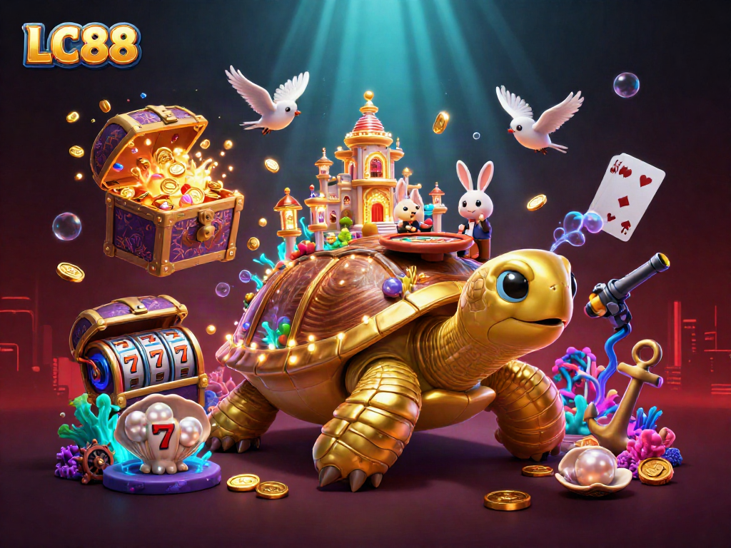 Experience thrilling gameplay at LC88 with vibrant casino elements and dynamic characters.
