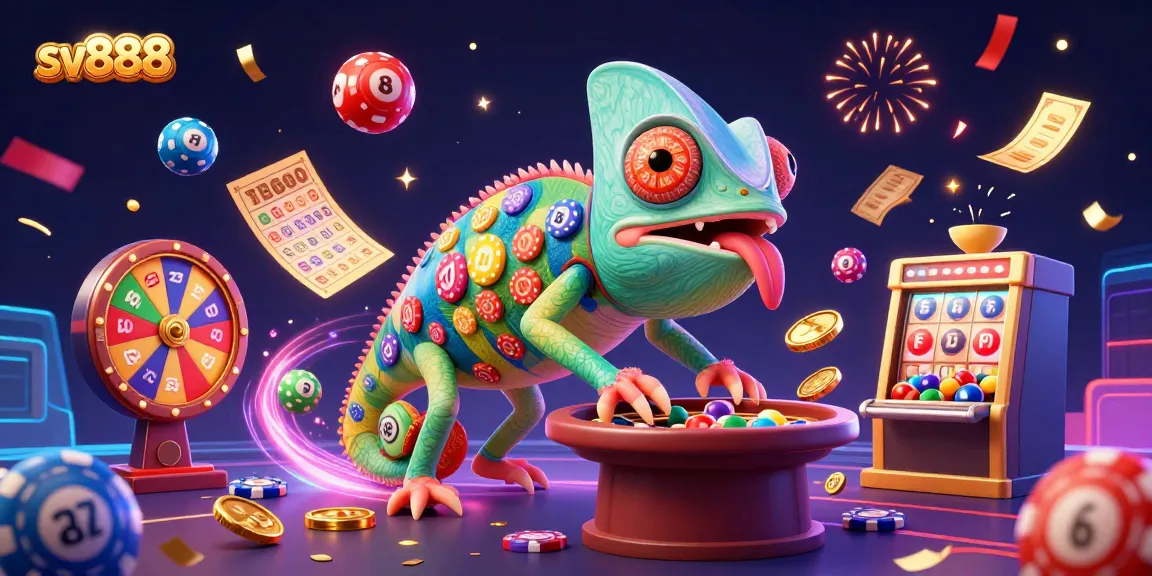 Experience the excitement of sv888 with colorful balls and dynamic confetti in a casino setting.