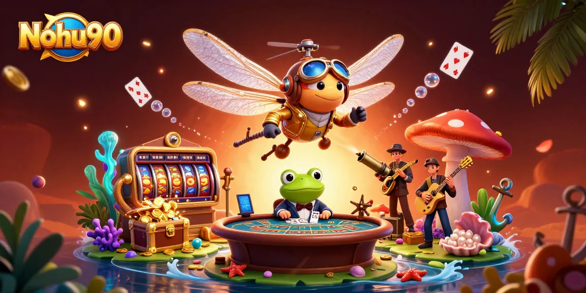 Nohu90 offers thrilling jackpot and slot action in a vibrant underwater casino scene.