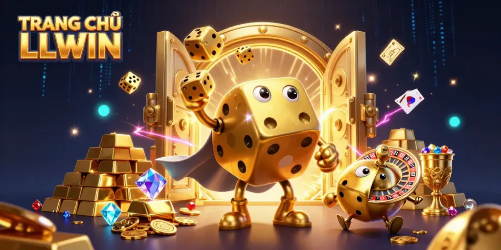 Interactive gaming scene with TRANG CHỦ LLWIN characters and dynamic casino elements enhancing user excitement.