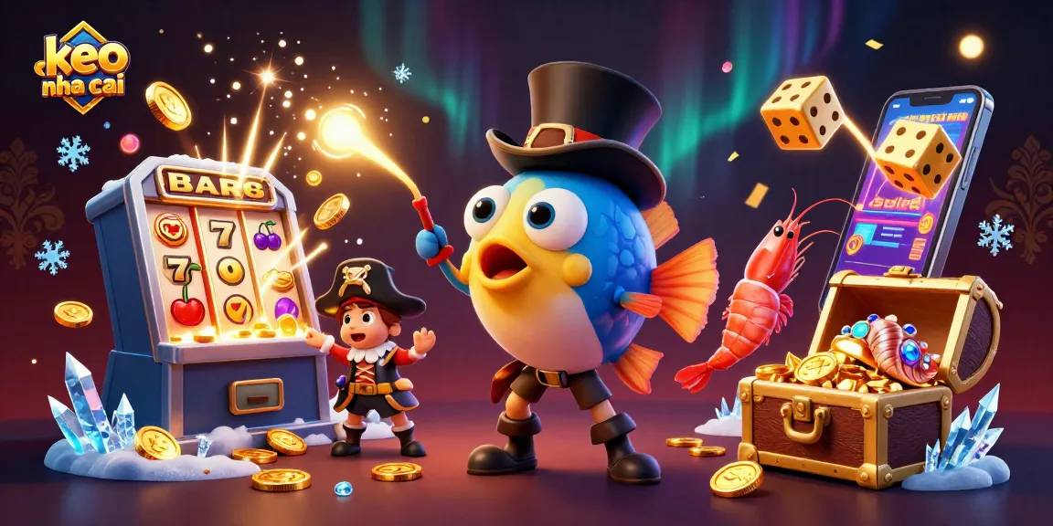 Engage with keo nha cai as a vibrant 3D scene showcases golden coins and casino elements.