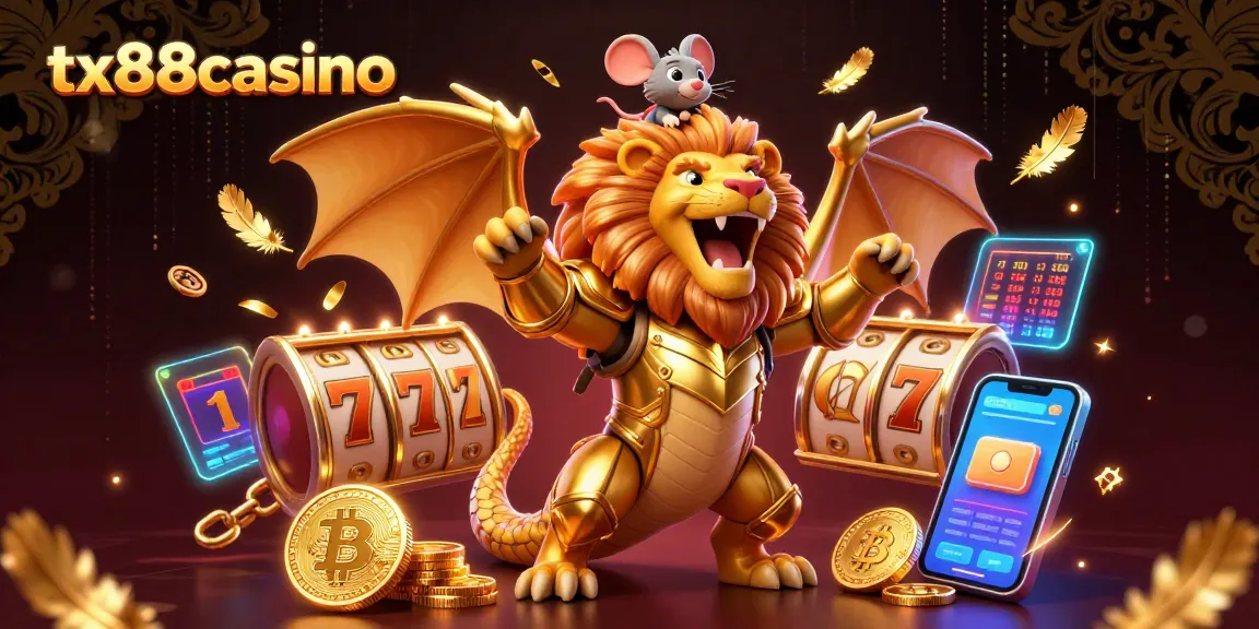 Experience the thrill of winning with tx88casino's vibrant 3D characters and slot games in a fantastical setting.