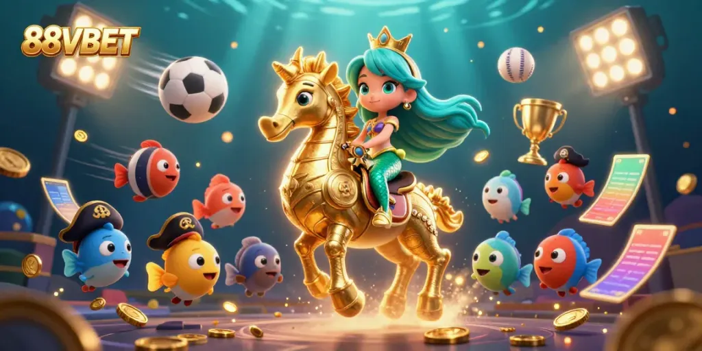 Win big with 88VBET in a vibrant underwater kingdom filled with thrilling gambling elements.