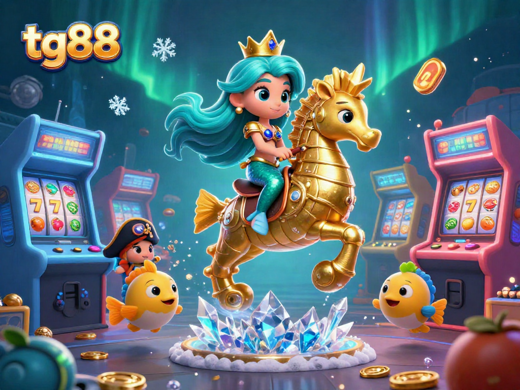 Engage in winning strategies at tg88 with a vibrant casino-inspired underwater scene.