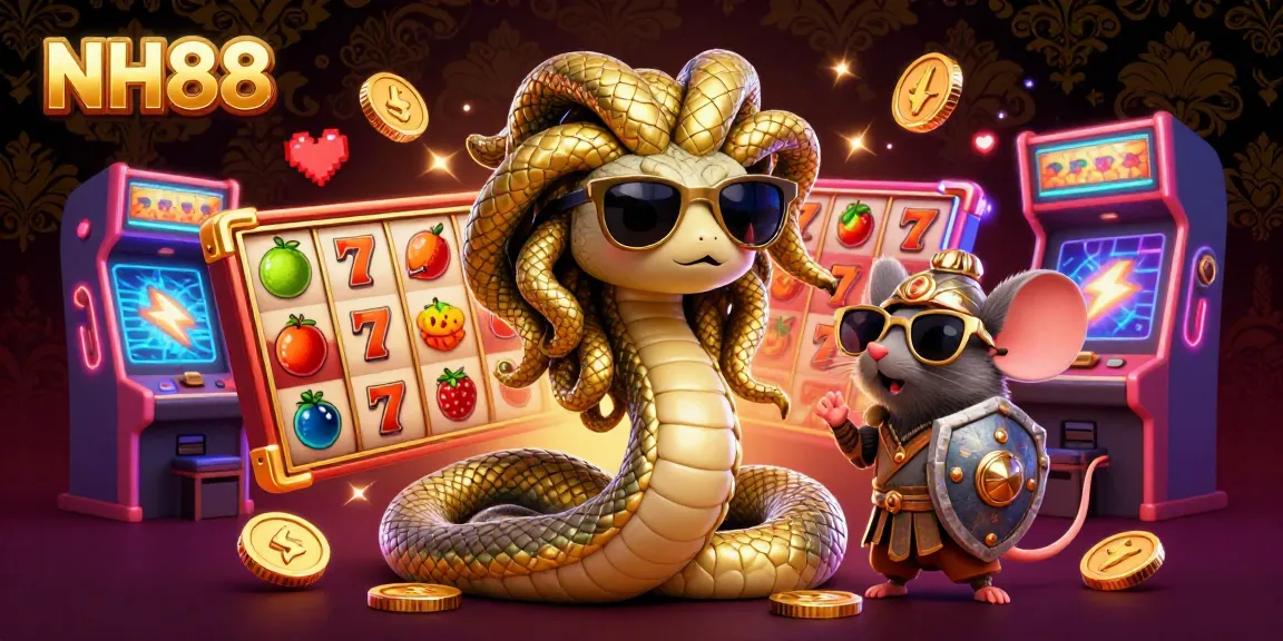 Experience thrilling gameplay with NH88's vibrant casino elements in a lively 3D illustration