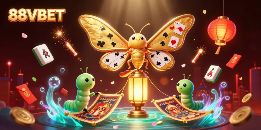 Experience exciting gameplay with 88VBET, illustrated with vibrant casino elements and intricate designs.