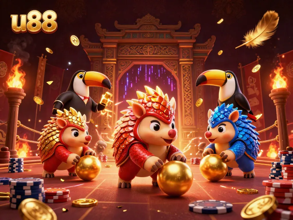 Experience exciting gameplay as u88 pangolins roll into golden balls and roll through poker chips.